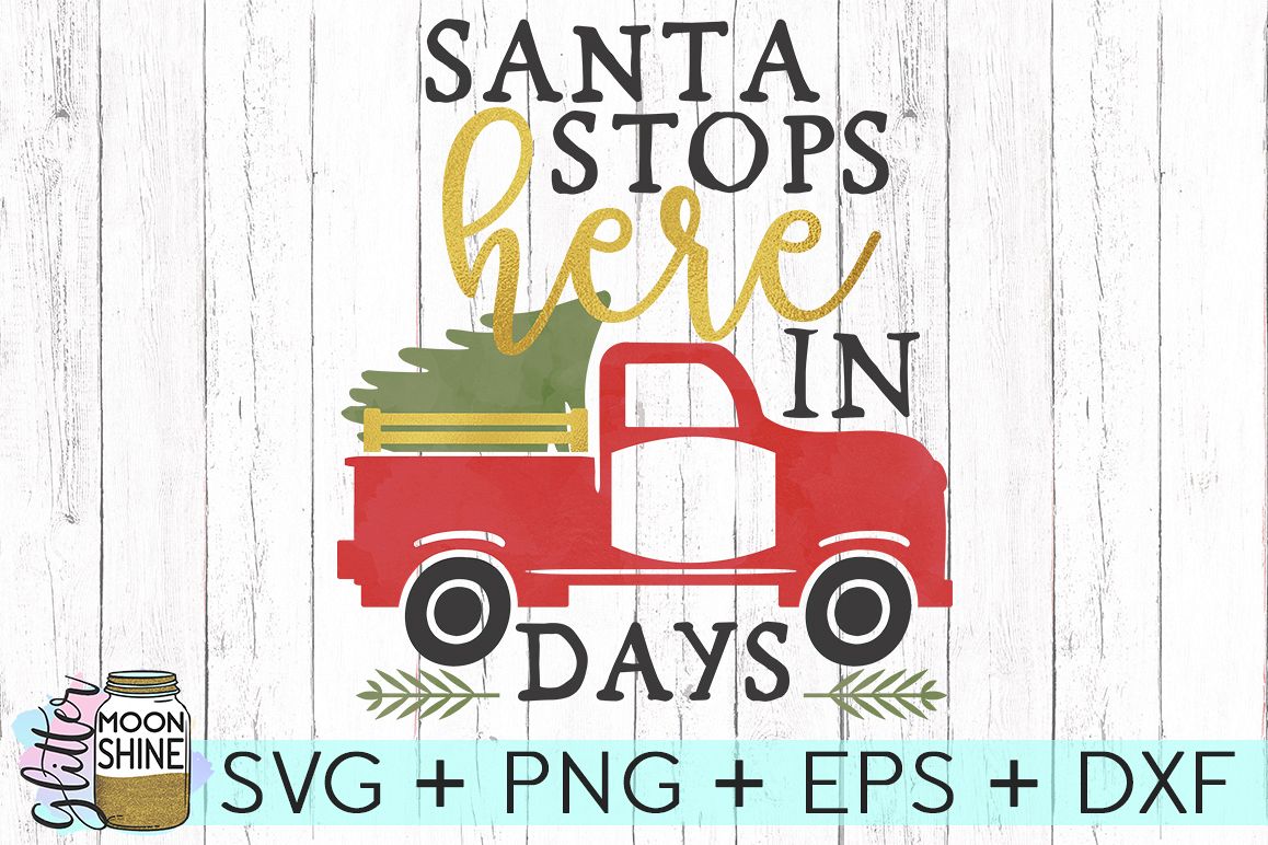 Download Red Truck Christmas Countdown SVG DXF PNG EPS Cutting ...