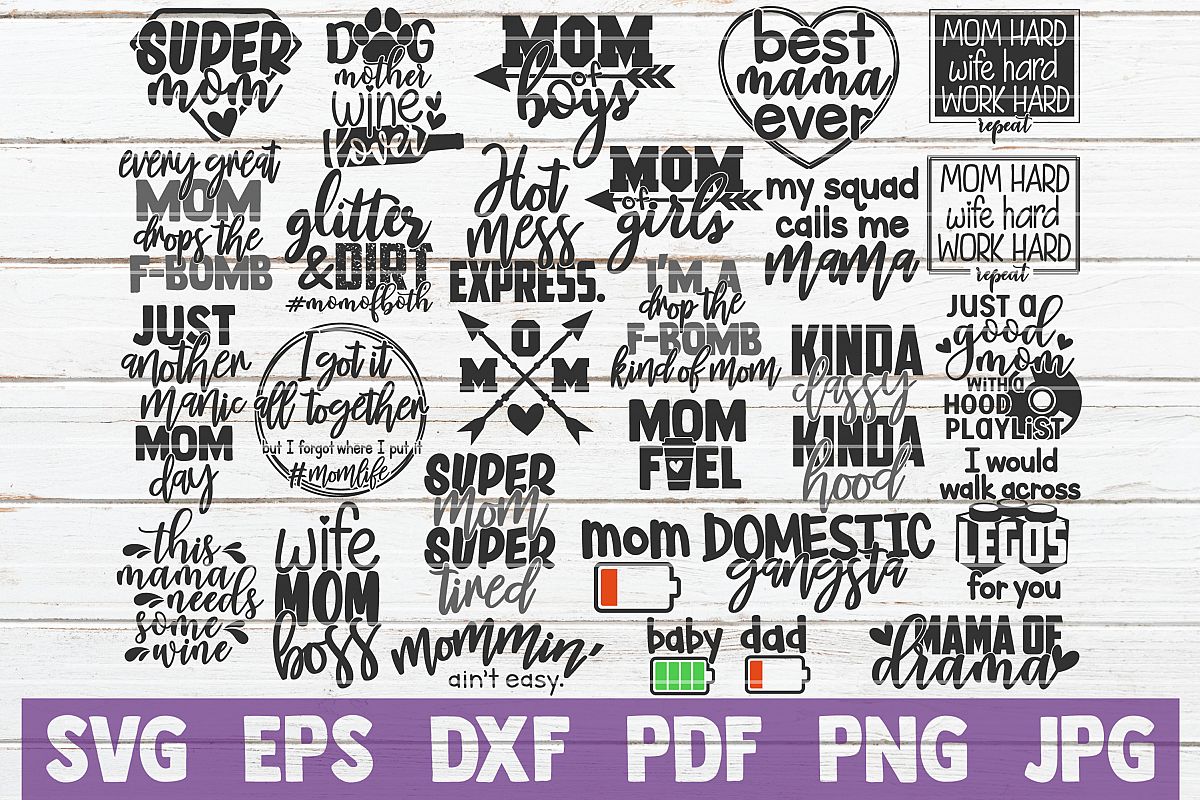 Mom Life SVG Bundle | commercial use example image 1