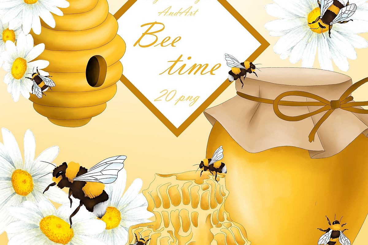 Honey bee clipart example image 1