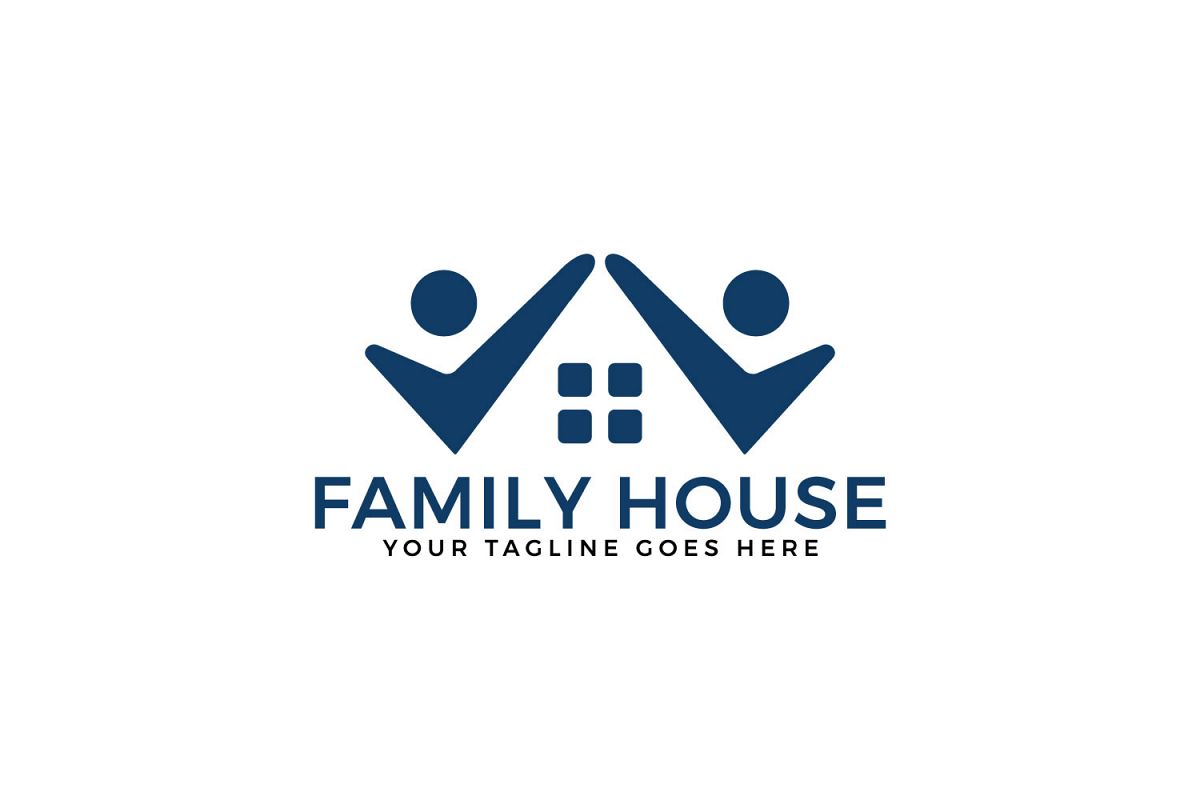 Family House Vector Logo Design. example image 1