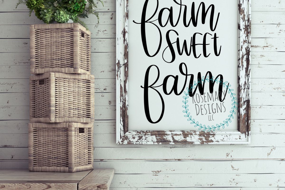 Farm Sweet Farm - Hand lettered cut files example image 1