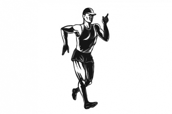 Race Walking Side Scratchboard example image 1
