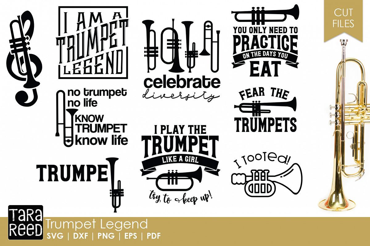 Trumpet Legend - Trumpet SVG & Cut Files for Crafters example image 1