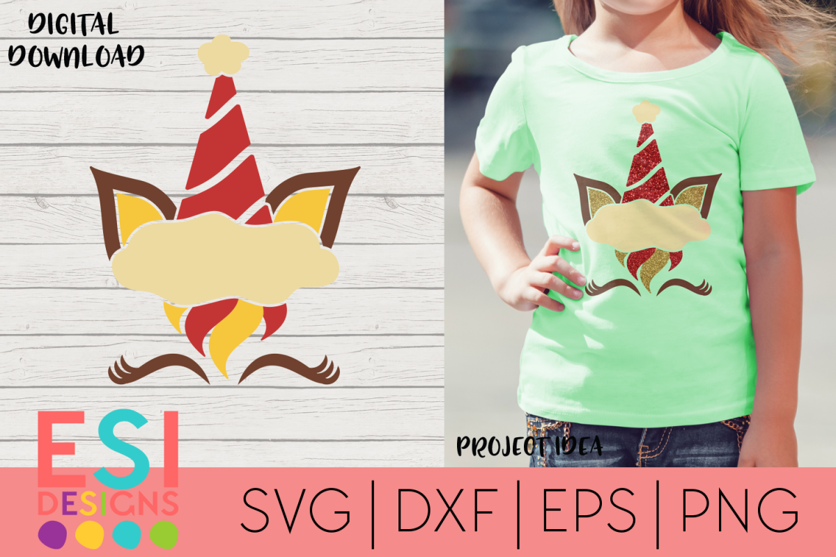 Christmas Unicorn Santa Hat | SVG Files example image 1