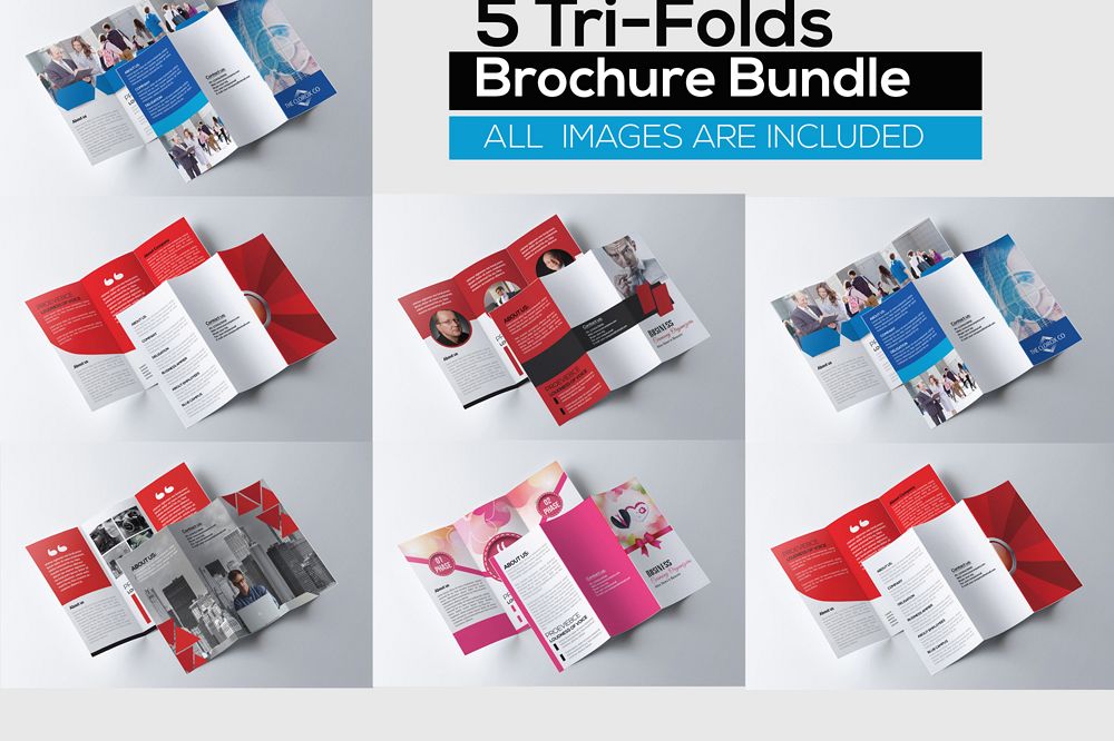5 trifolds brochures templates bundle