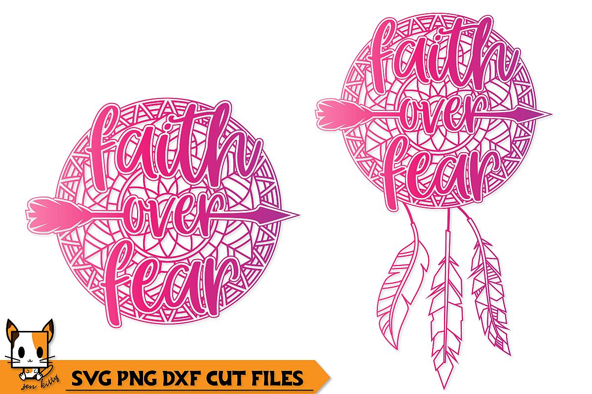 Download Faith Over Fear Boho Dreamcatcher - Mandala SVG PNG DXF ...
