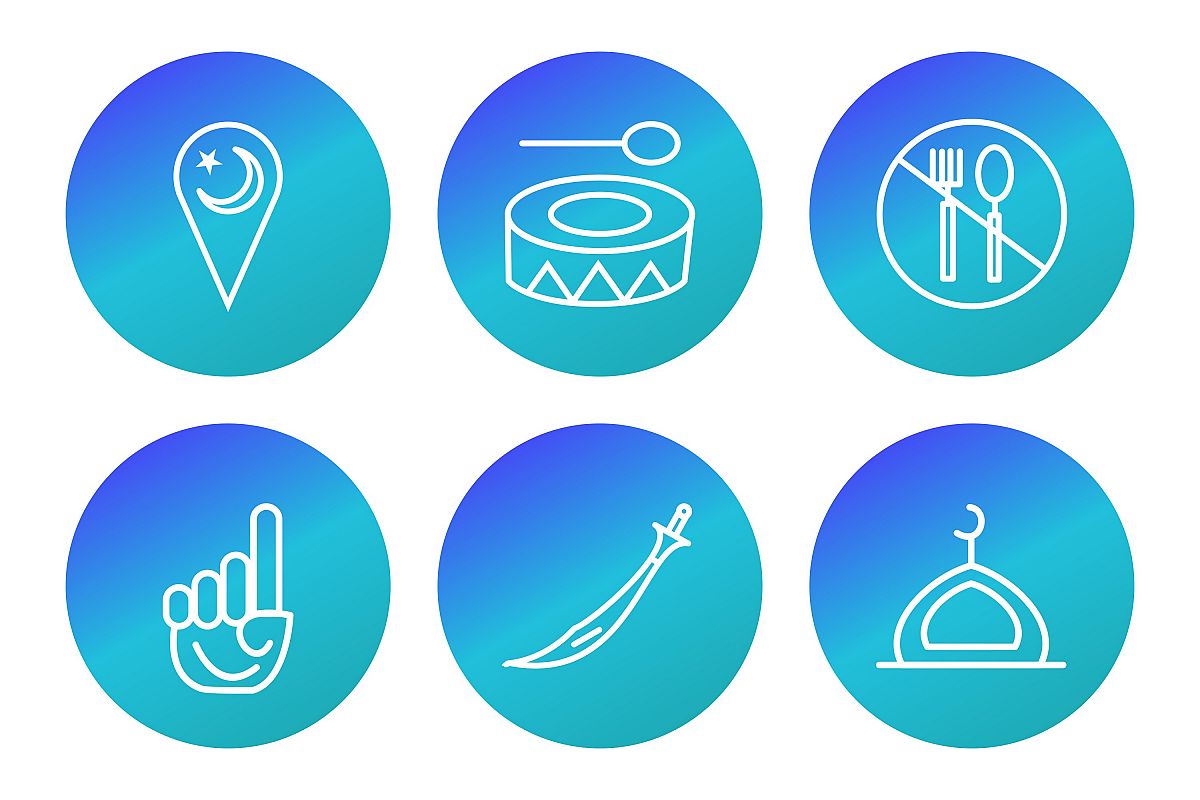 Set Of Ramadan Icons example image 1