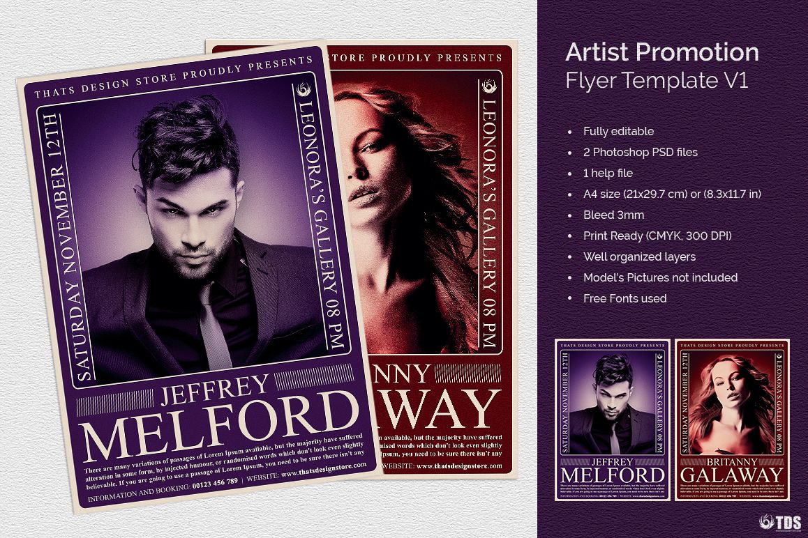 Artist Promotion Flyer Template V1 example image 1