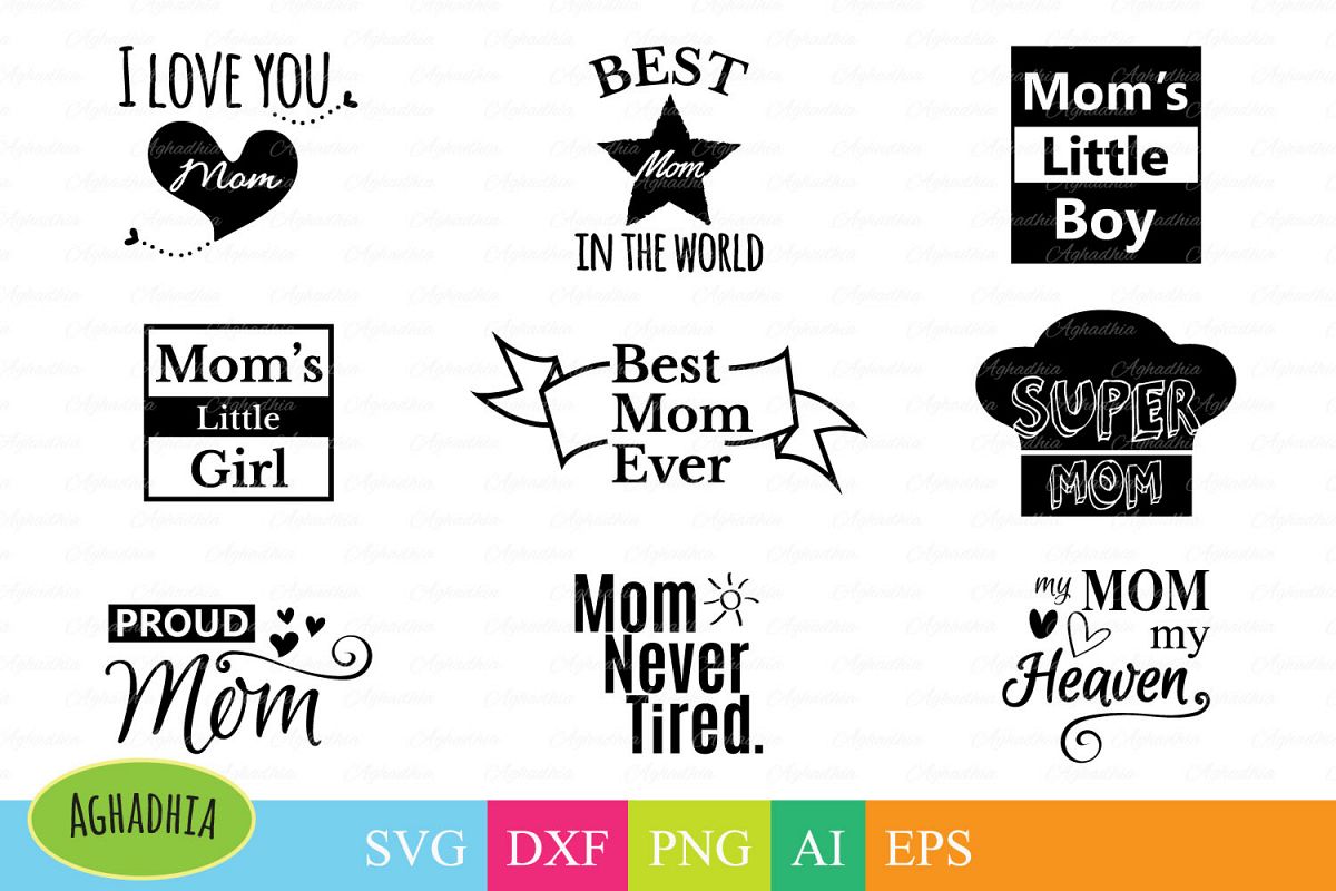 Mom's life bundle SVG PNG DXF Ai and EPS cutting files example image 1