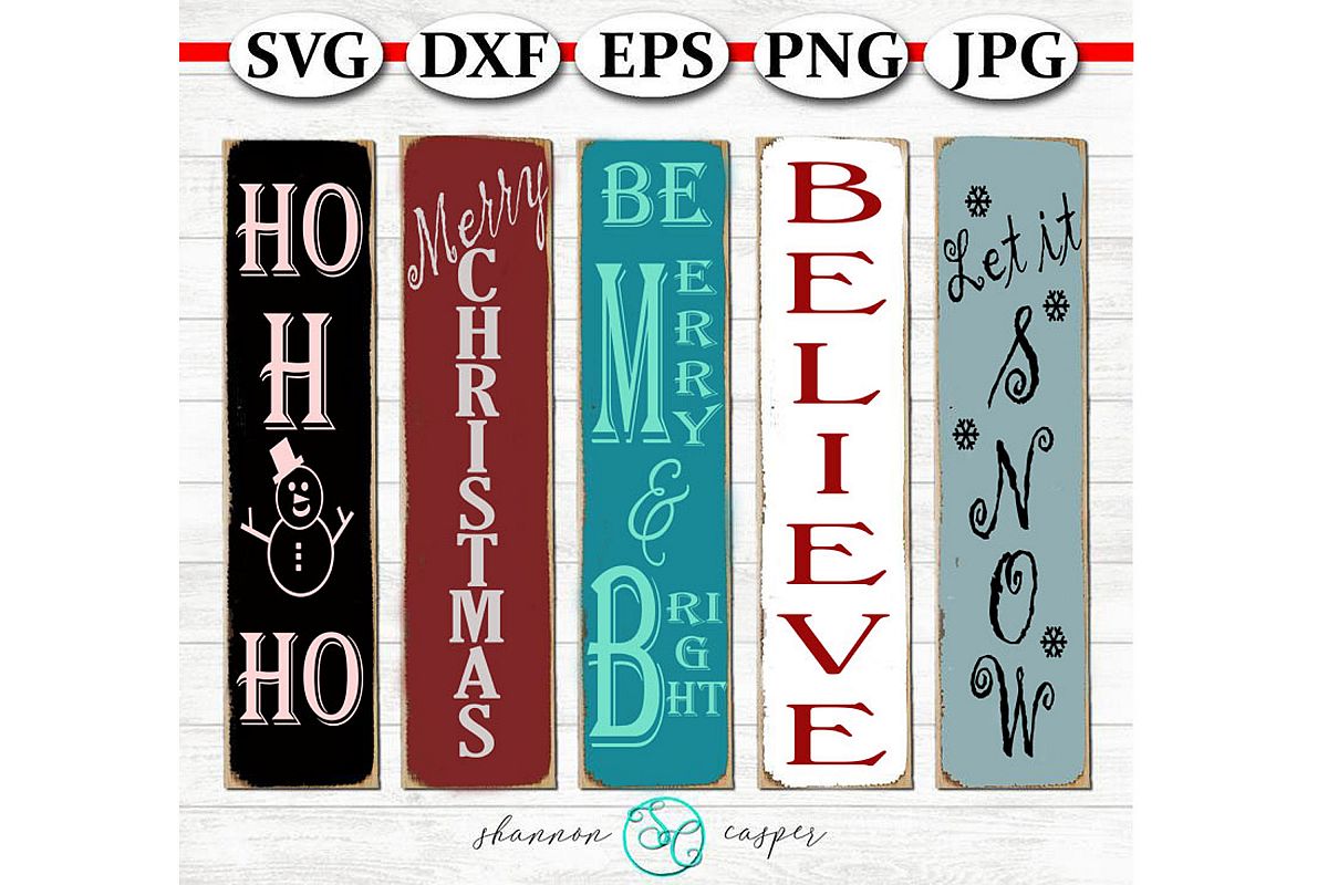 Christmas Porch Wood Sign SVG Bundle example image 1
