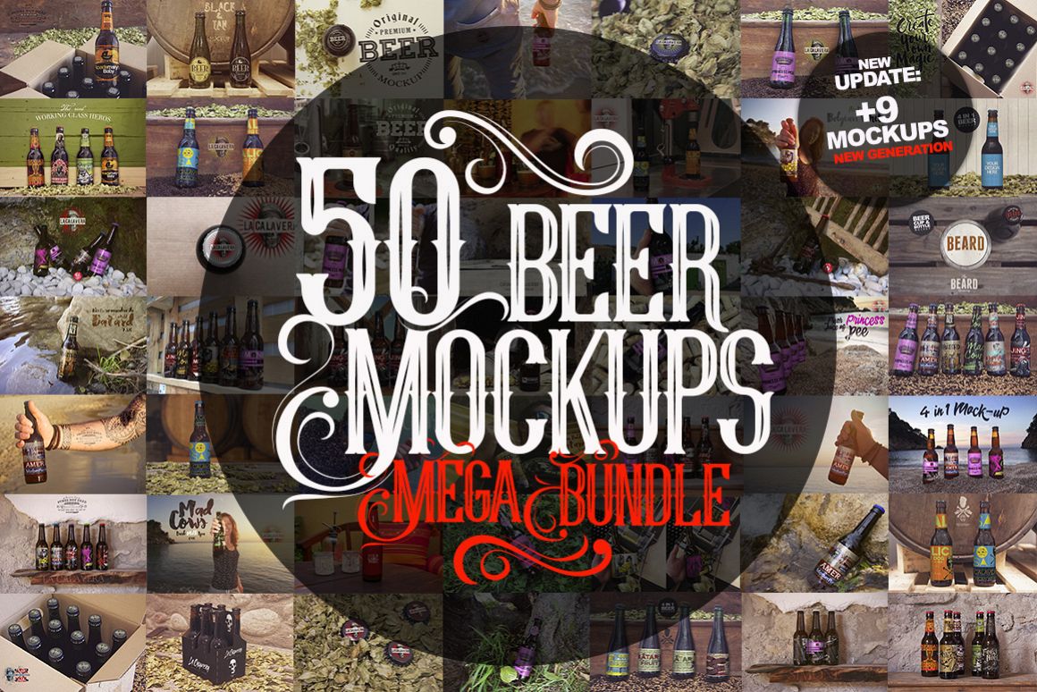50 Beer Mockups Bundle 85 OFF example image 1