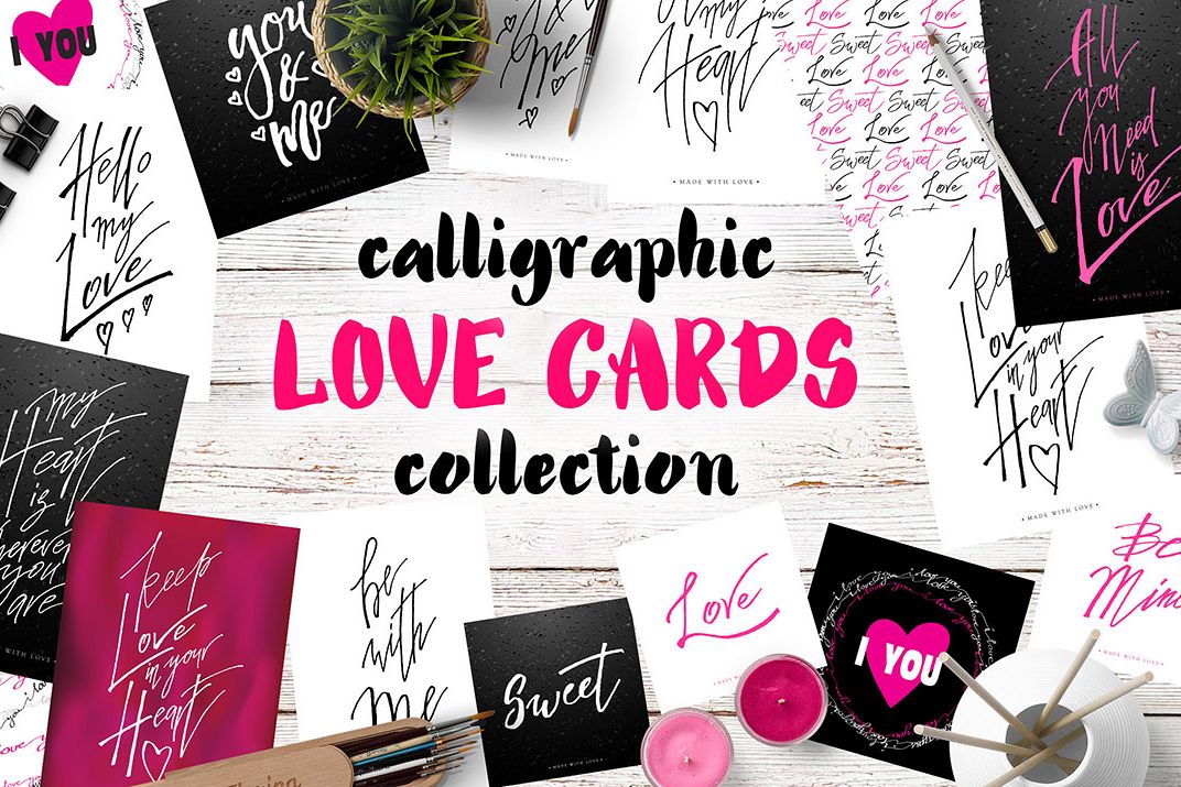 Calligraphy Love Cards example image 1