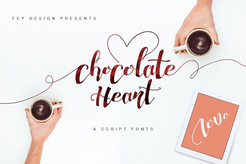 Chocolate Heart Script Font example image 1