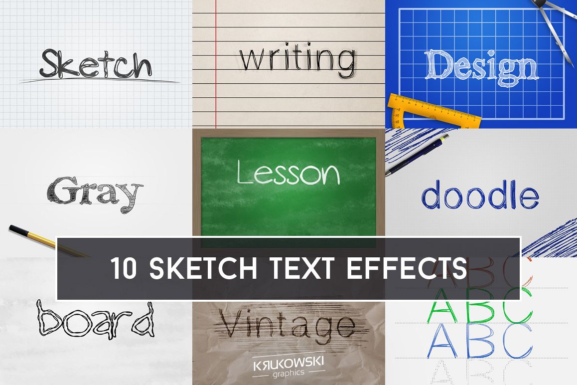 Sketch Text Effect Mockup example image 1
