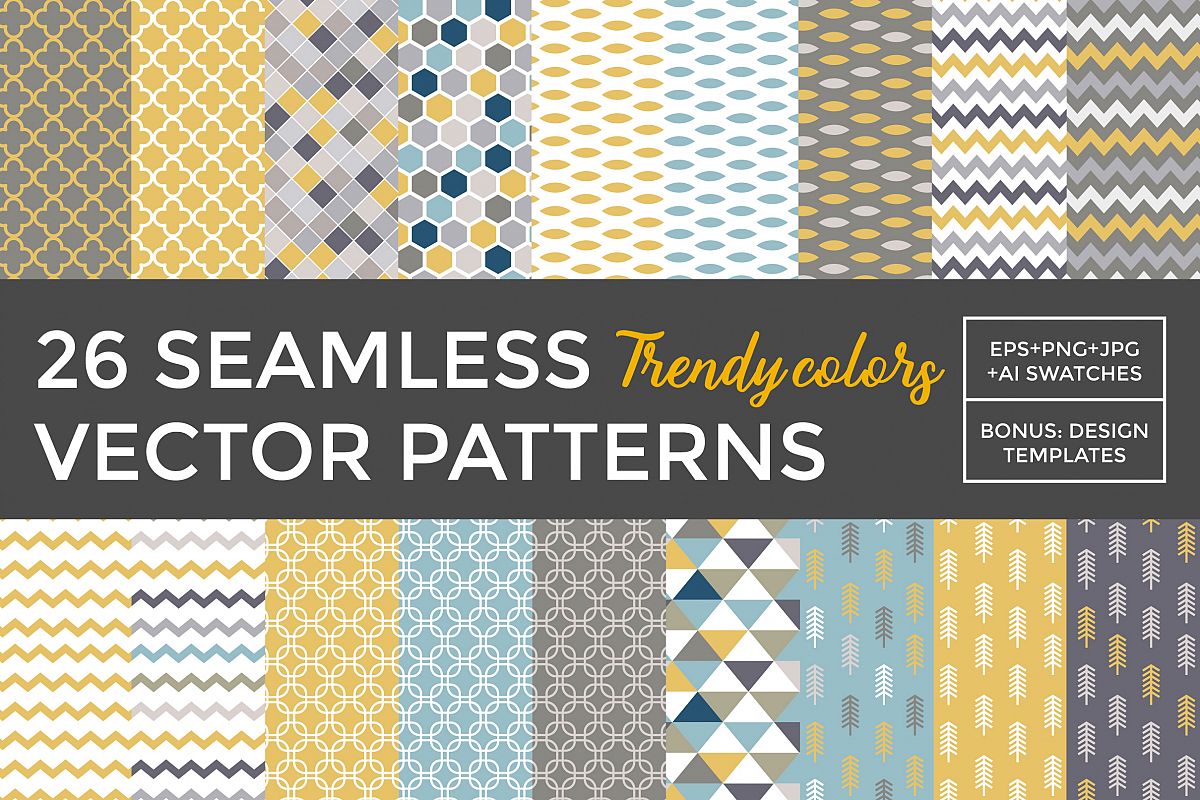 Download 26 vector patterns Trendy Colors