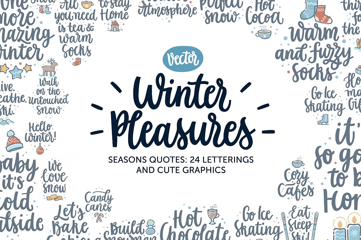 Winter Pleasures vector quote example image 1