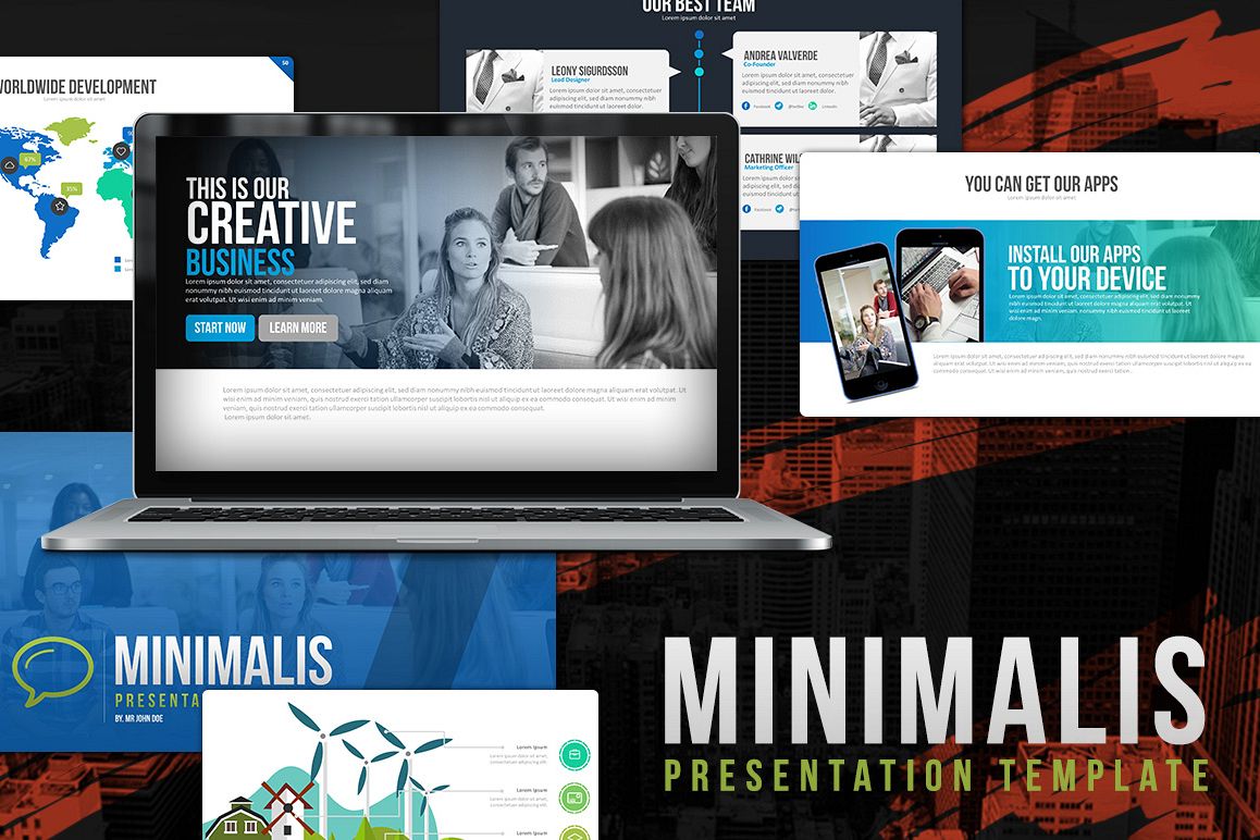 Minimalis Powerpoint Template example image 1