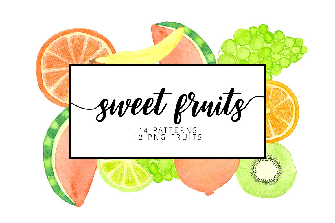 Watercolor sweet fruits example image 1
