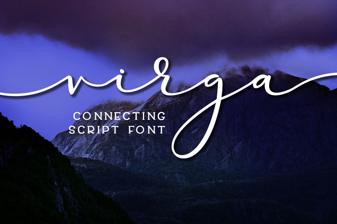 Virga: connecting calligraphy script font