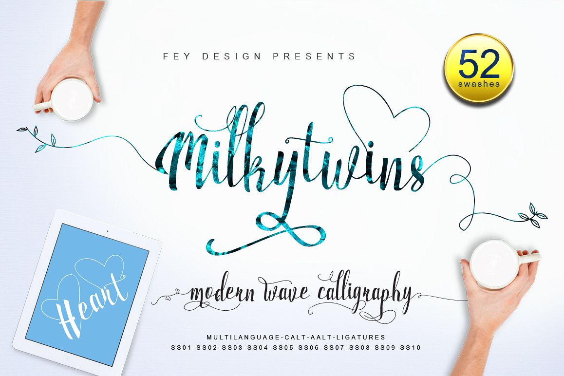 Milkytwins Modern Wave Calligraphy example image 1