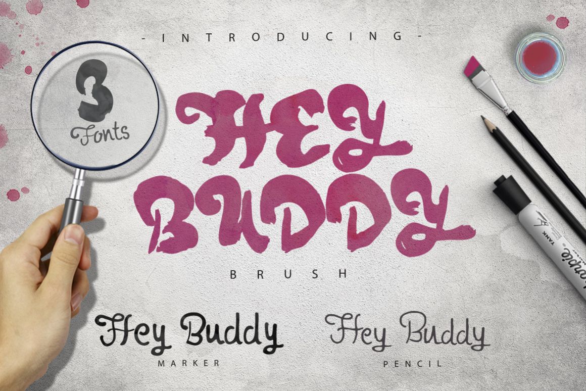 Hey Buddy! 3 Fonts. example image 1