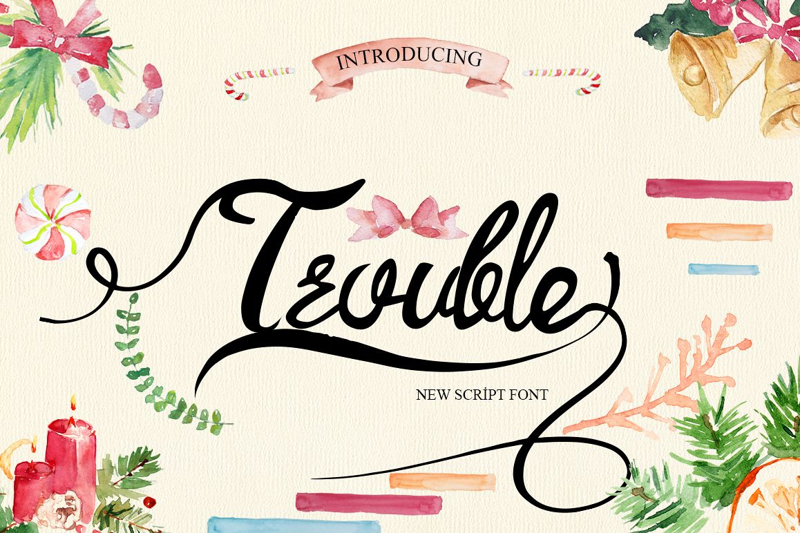Trouble Script Font example image 1