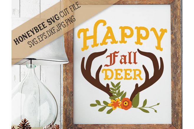 Happy Fall Deer Bouquet svg example image 1