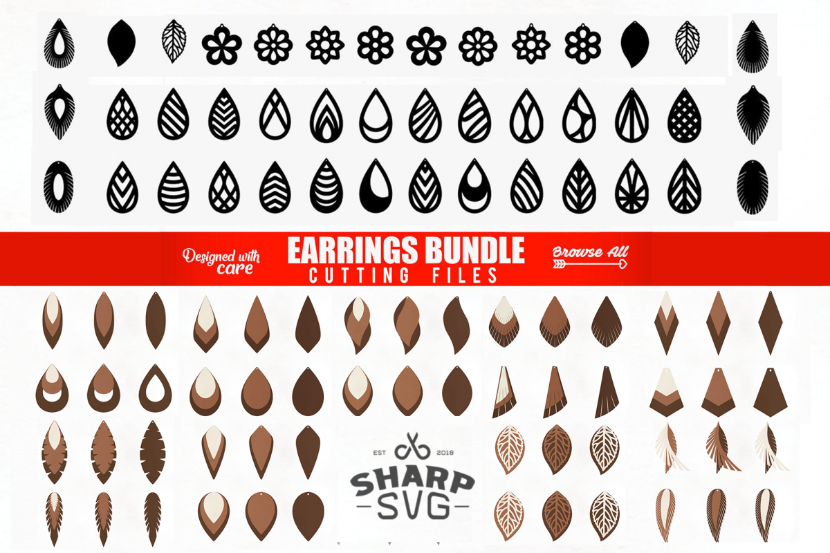 Download Earrings SVG - Teardrop SVG - Cutting Templates BUNDLE ...