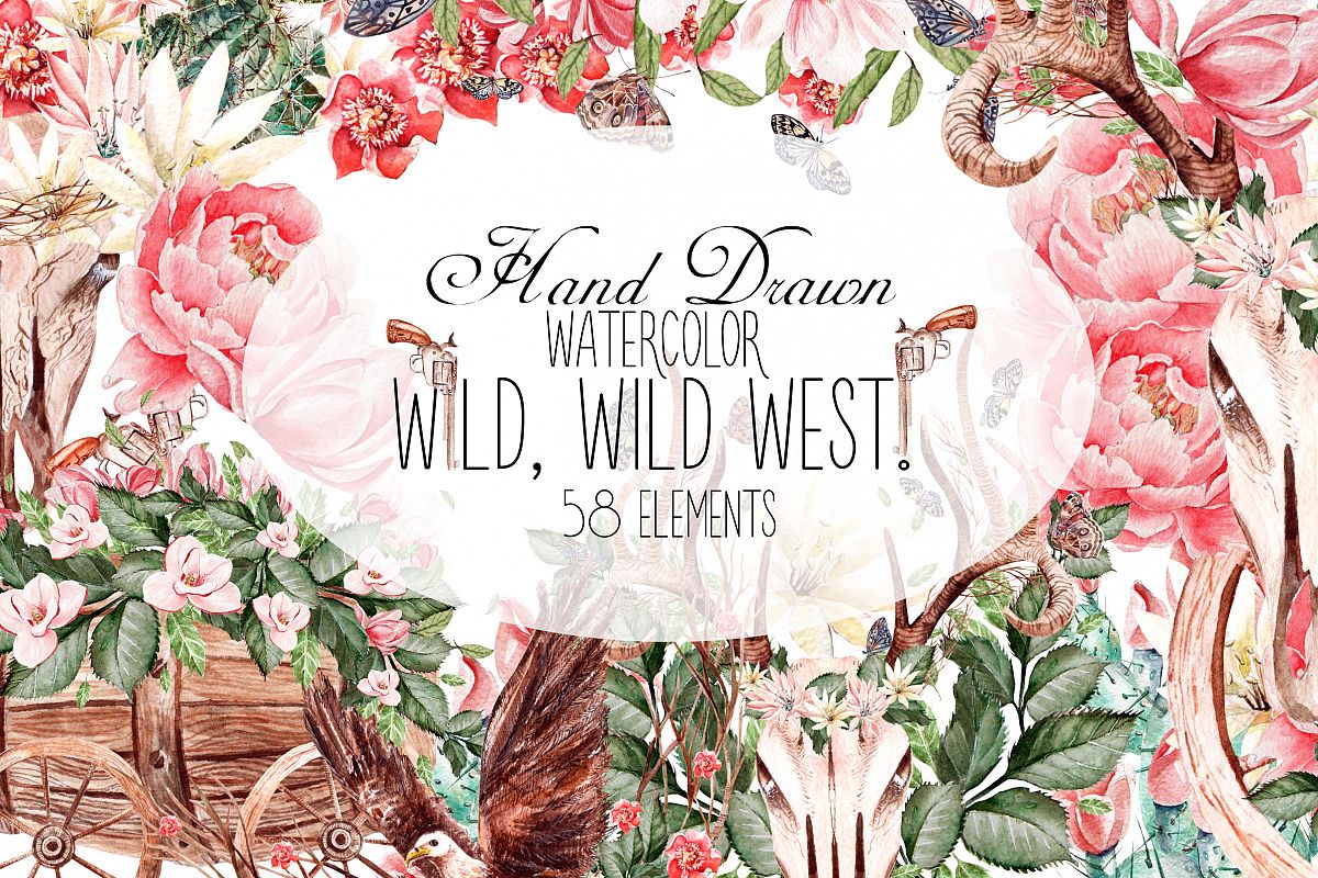 HandDrawnWatercolor WILD, WILD WEST! example image 1