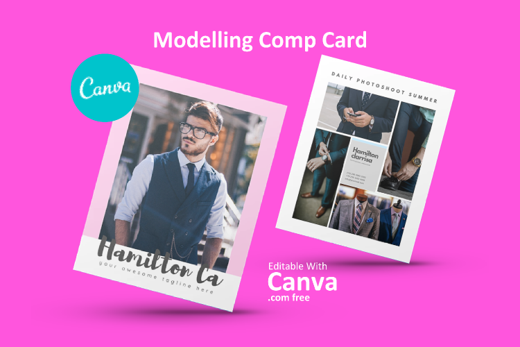 Modelling Comp Card Canva Template Modern Professional example image 1