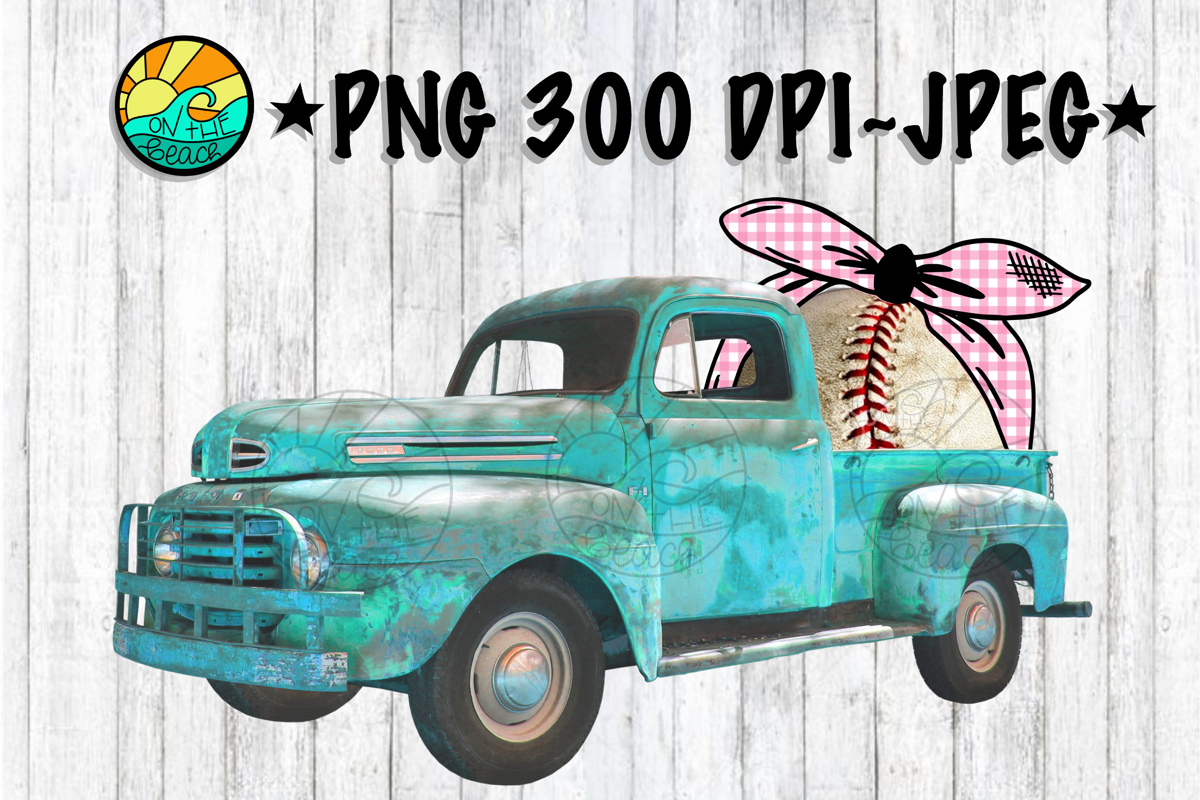 Vintage Truck - Baseball - Bandana - PNG for Sublimation example image 1