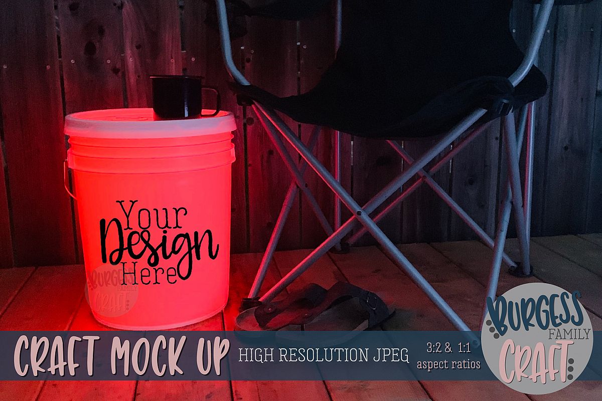 Bucket light table RedCraft mock up | High Resolution JPEG example image 1
