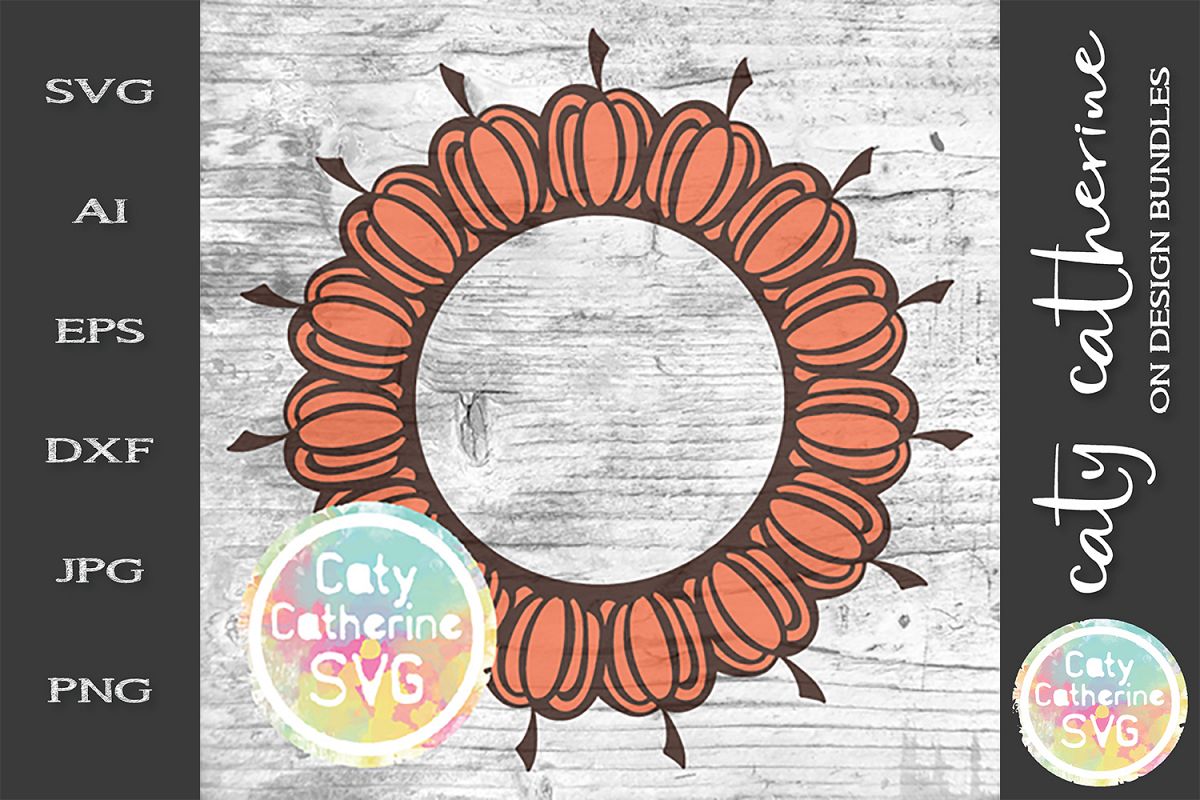 Pumpkin Fall Monogram Frame SVG Cut File example image 1