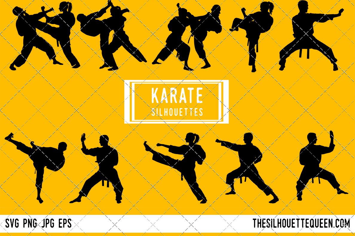 Download Karate silhouette, Karate boy clipart, Karate girl sports vector, Karate Kid Svg, png, eps, ai, jpg