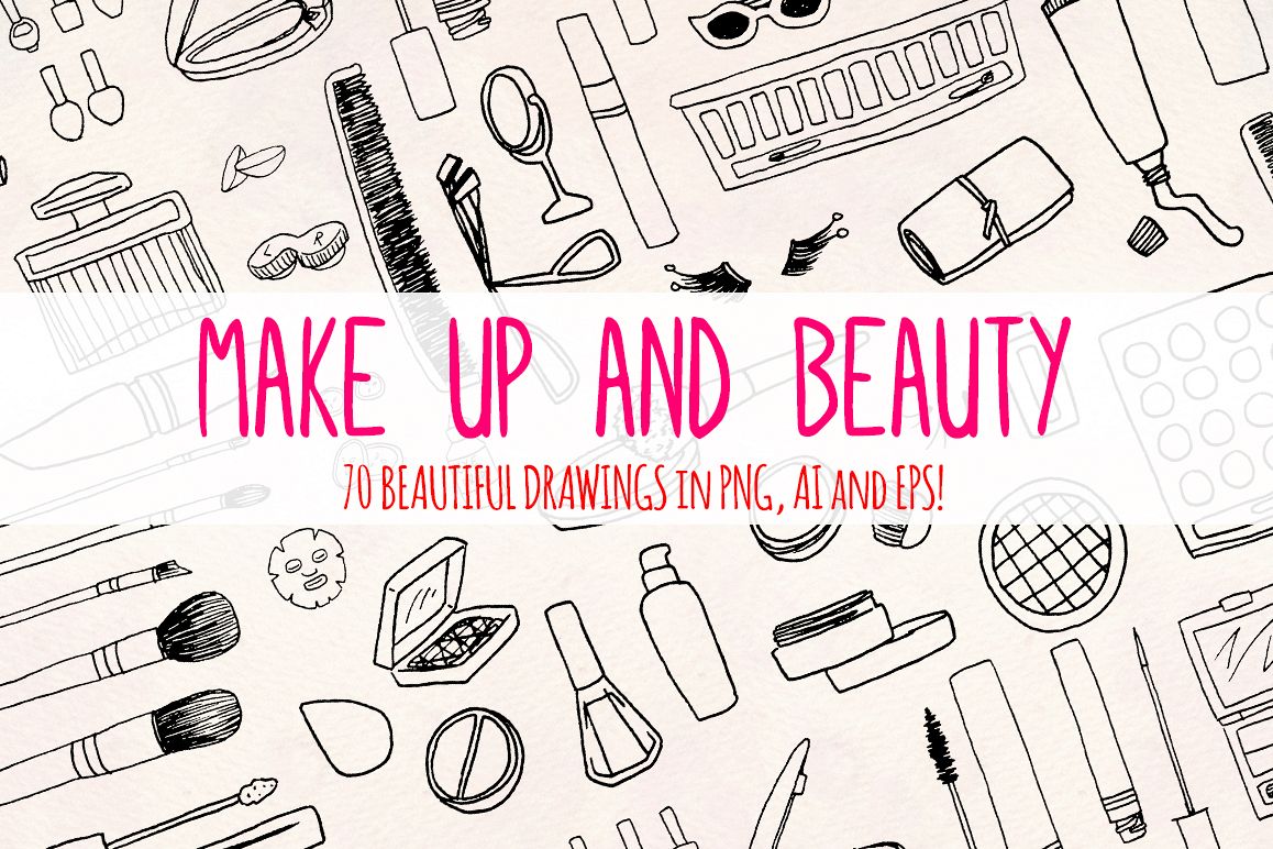 30 Beauty, Make up and Cosmetics Watercolor Paintings example image 1