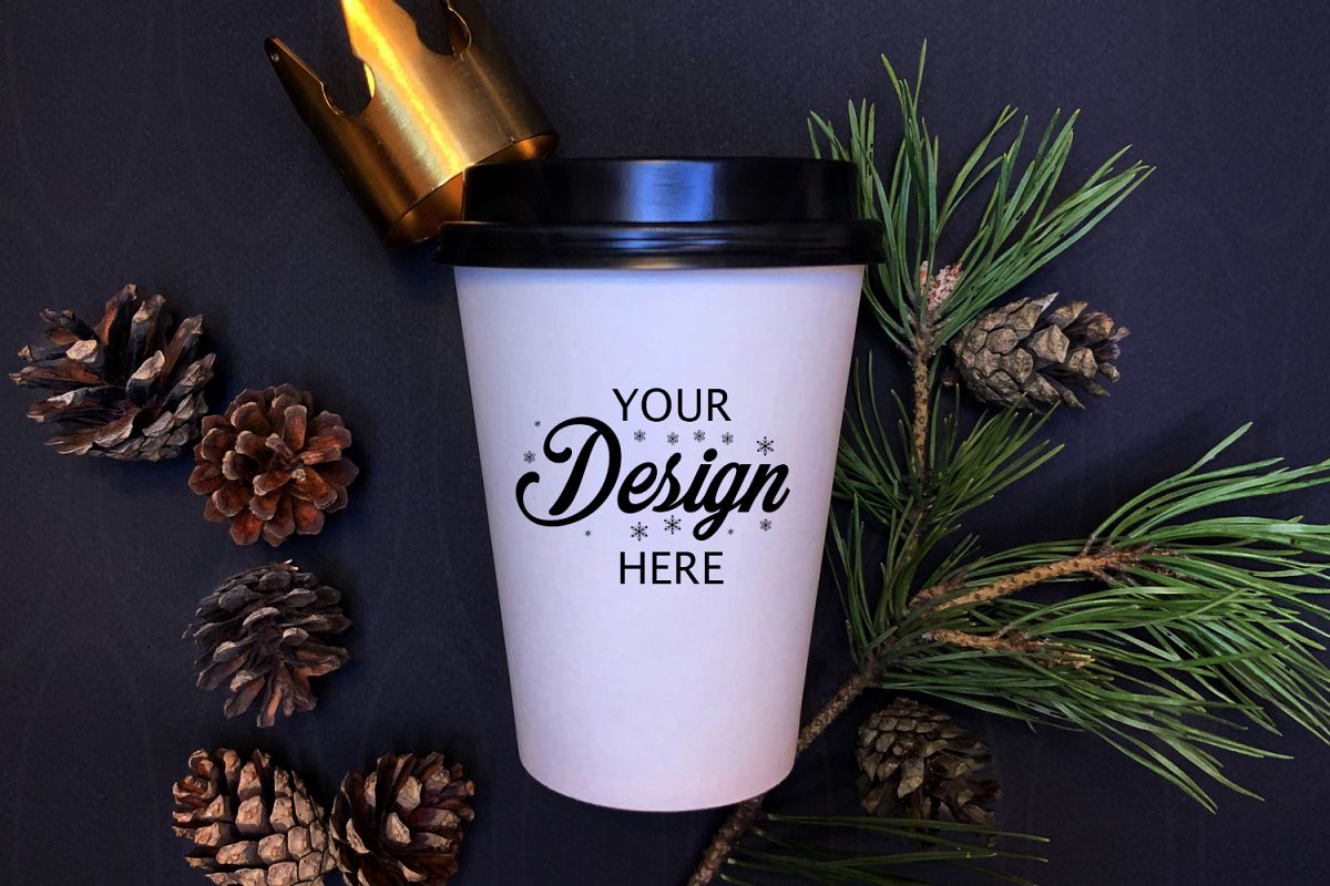 Holidays Styled Photography White coffee glass mock up example image 1