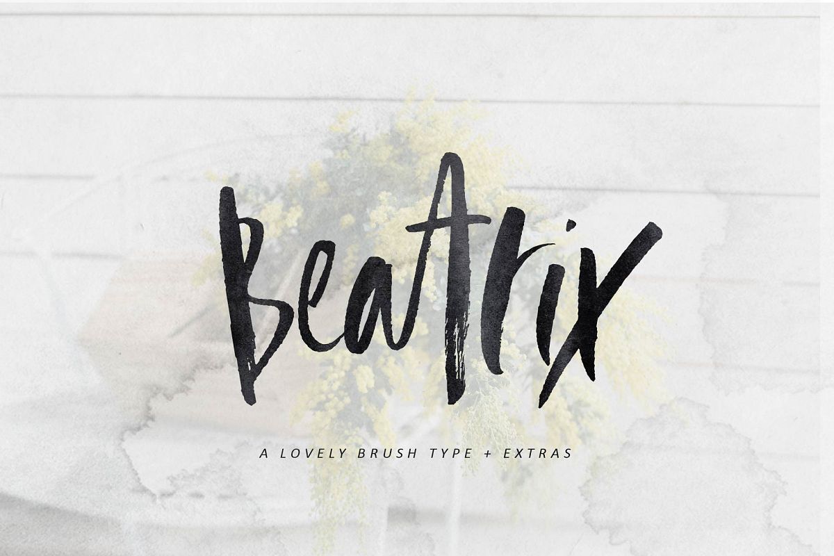 Beatrix Brush Font + Extras example image 1