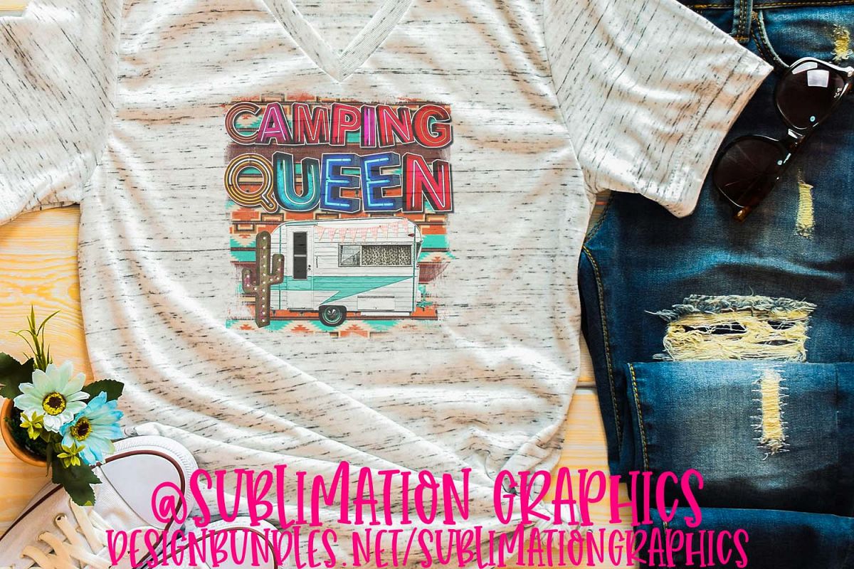 Camping Queen Sublimation PNG example image 1