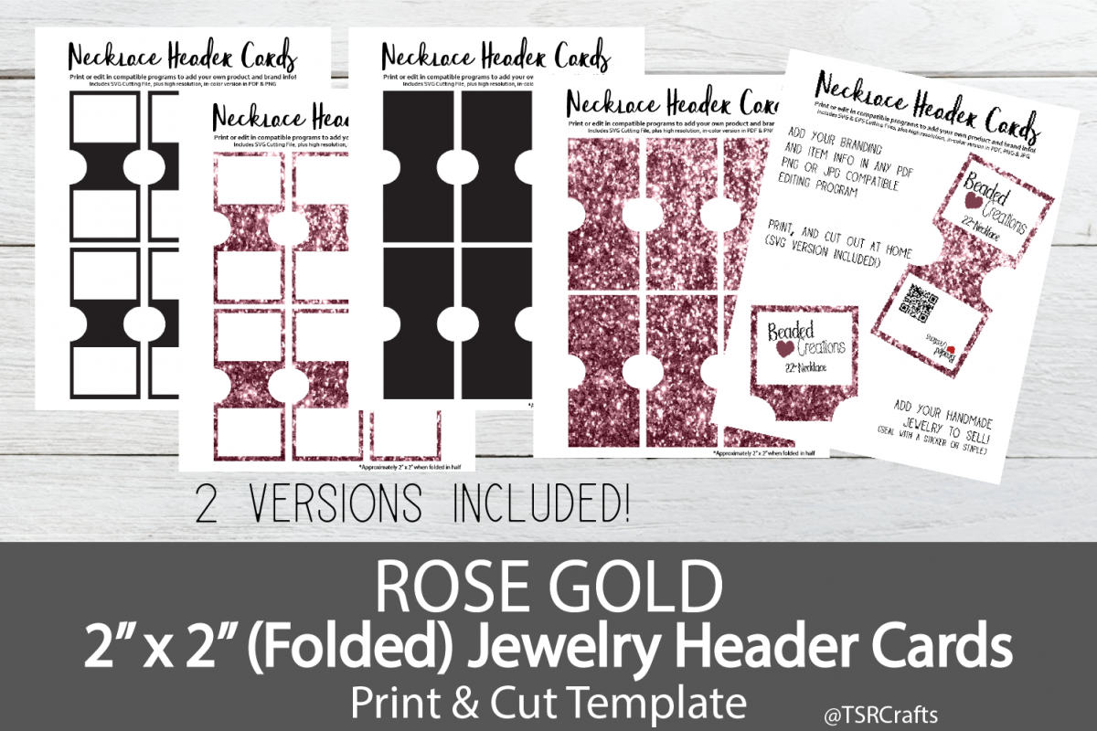 Jewelry Header Cards for Necklace - Rose Gold example image 1