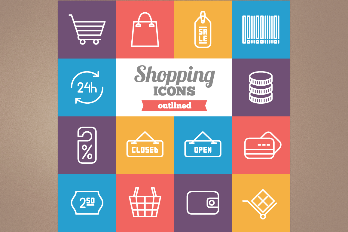 Outlined Shopping Icons example image 1