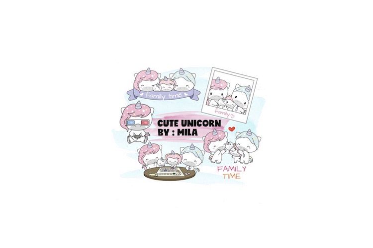 KAWAII UNICORN CLIPART BUNDLE PNG example image 1