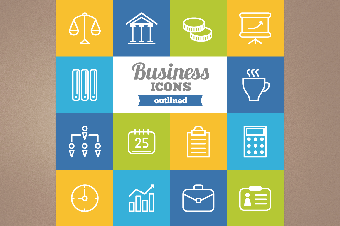 Outlined Business Icons example image 1