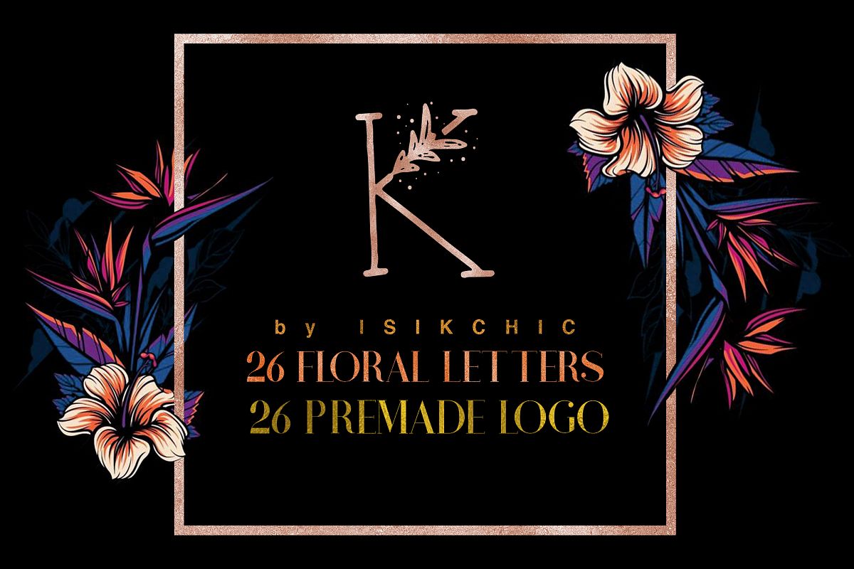 MINIMAL FLORAL LETTER AND LOGO KIT example image 1