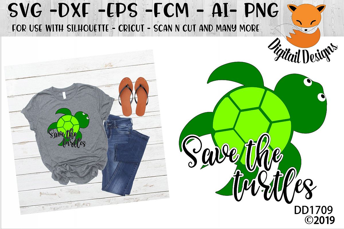 Save The Turtles Basic Girl SVG example image 1