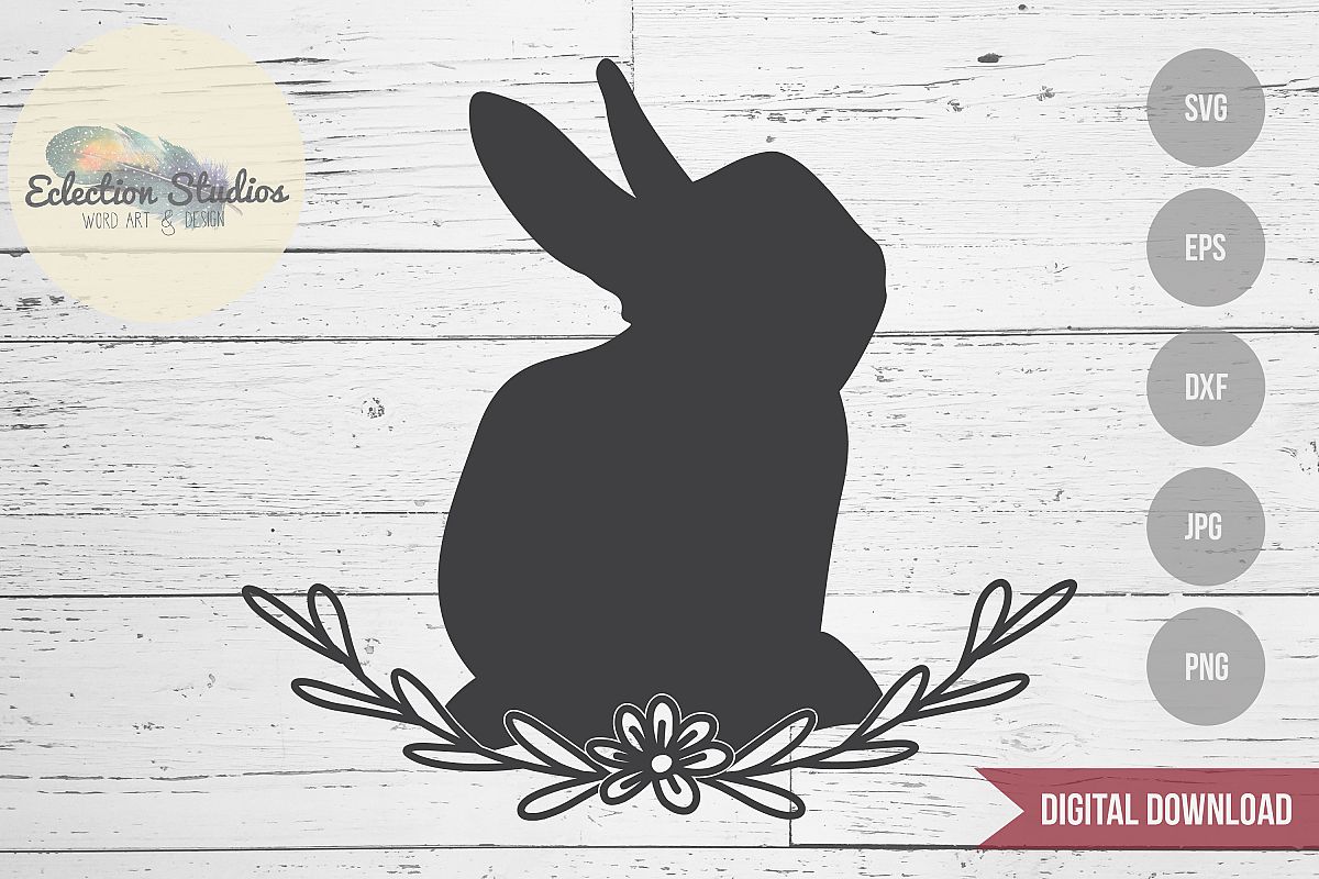 Download Floral Rabbit, Bunny with Flowers, Easter Bunny Spring SVG
