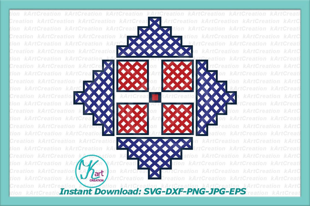 Cross Barn Quilt Ornament Cutting Printable File example image 1