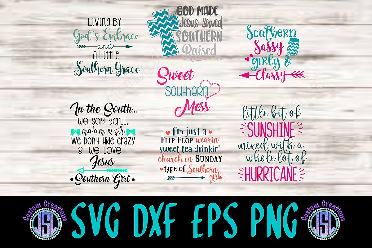 Download Southern Sayings Bundle Set of 7 | SVG DXF EPS PNG Cut Files