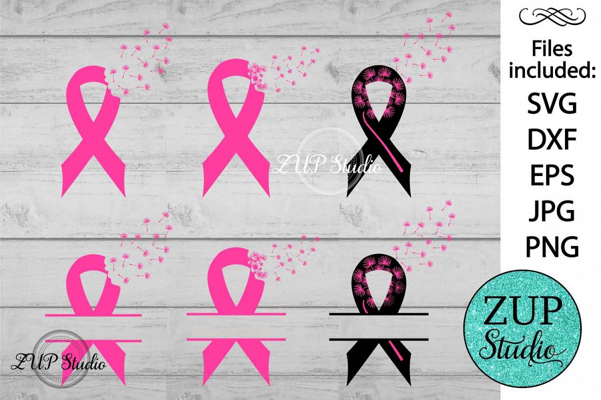 Breast Cancer Ribbon cutting files svg 14 example image 1