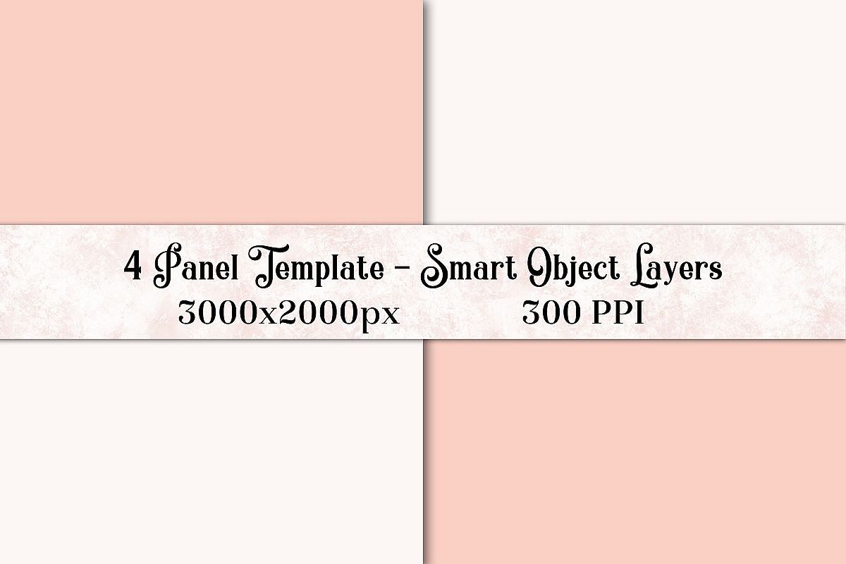 4 Panel Photoshop Template with Smart Object Layers example image 1
