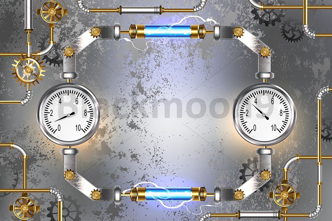 Gray Background with Manometers ( Steampunk ) example image 1